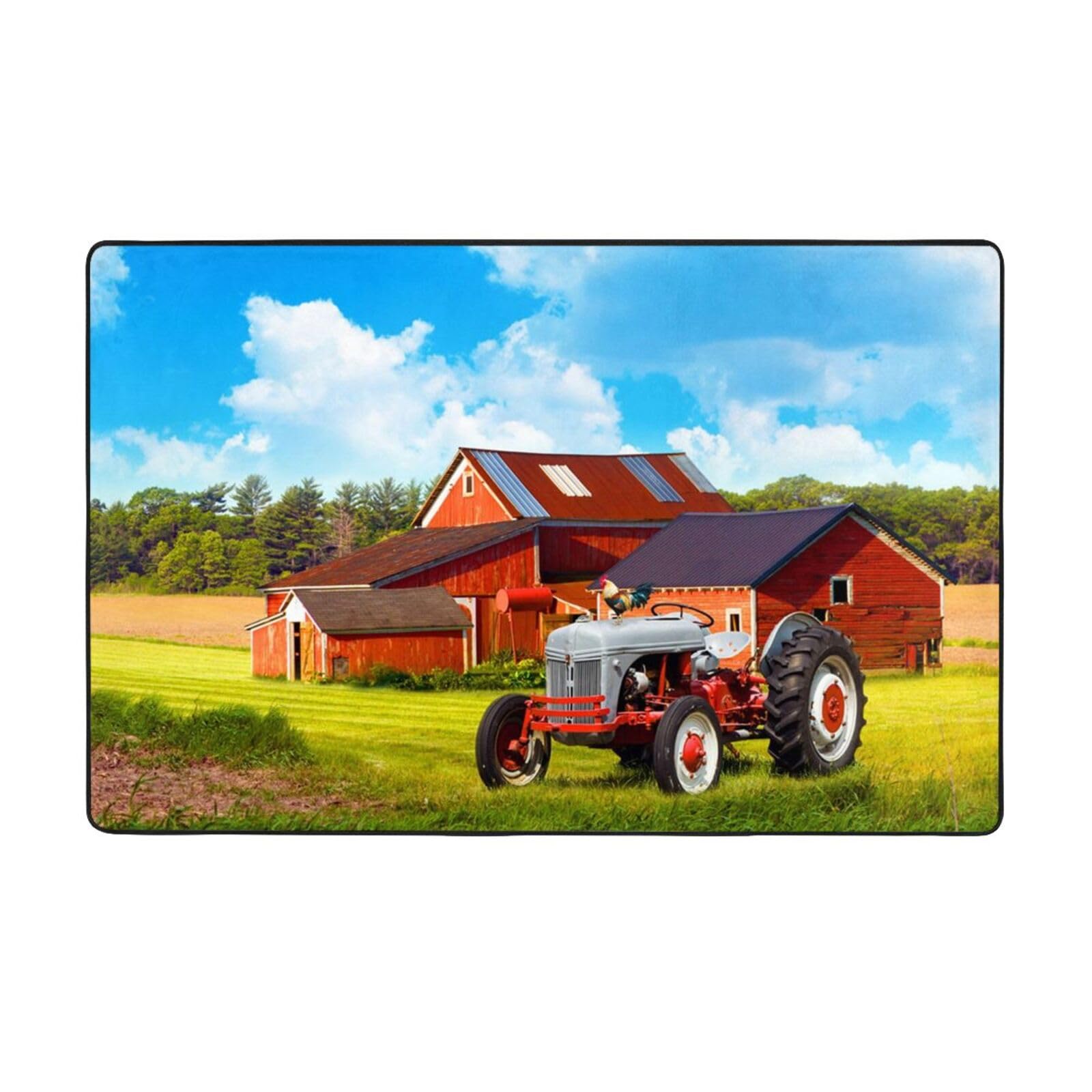 Tapis de salon tracteur 150x100 cm lavable et antidérapant pour chambre d'enfant