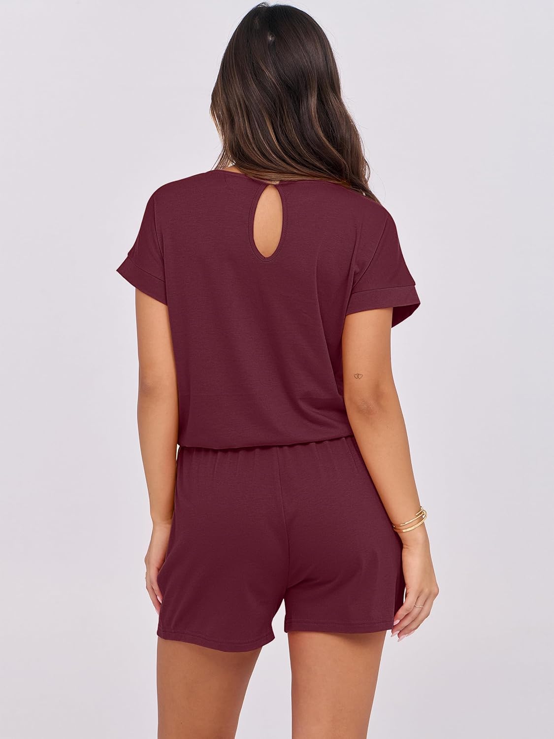 ANRABESS Rompers for Women Summer 2026 Casual Dressy One Piece Tshirt Short Pants Jumpsuit Beach Vacation Outfit Clothes - Image 4