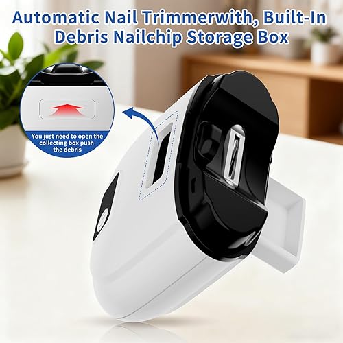 Miniatura 3 de Cortaúñas eléctrico automático para uñas de los pies, cortaúñas eléctrico inteligente, engranajes de 3 velocidades ajustables con luz LED