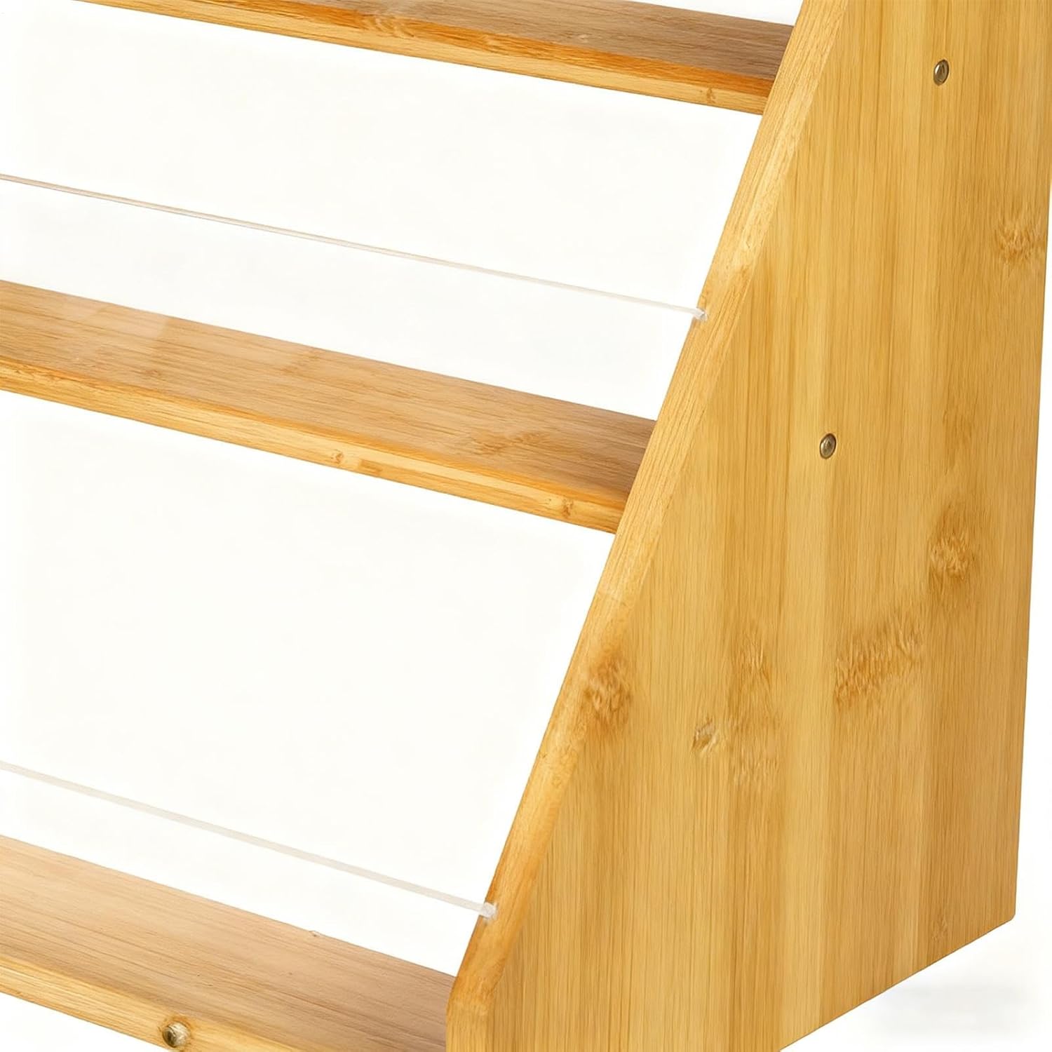 Wooden Acrylic Card Shelf, 34x23x31cm 4 Tier Trading Display Stand, Clear Multilayer Storage Rack, Displaying, Organizing, Storing, Home, Shop, Games