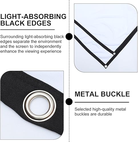 Miniatura 7 de Pantalla de proyector plegable de poliéster con superficie antiarrugas en blanco y negro, portátil, de alta definición, para acampar y cine en casa,