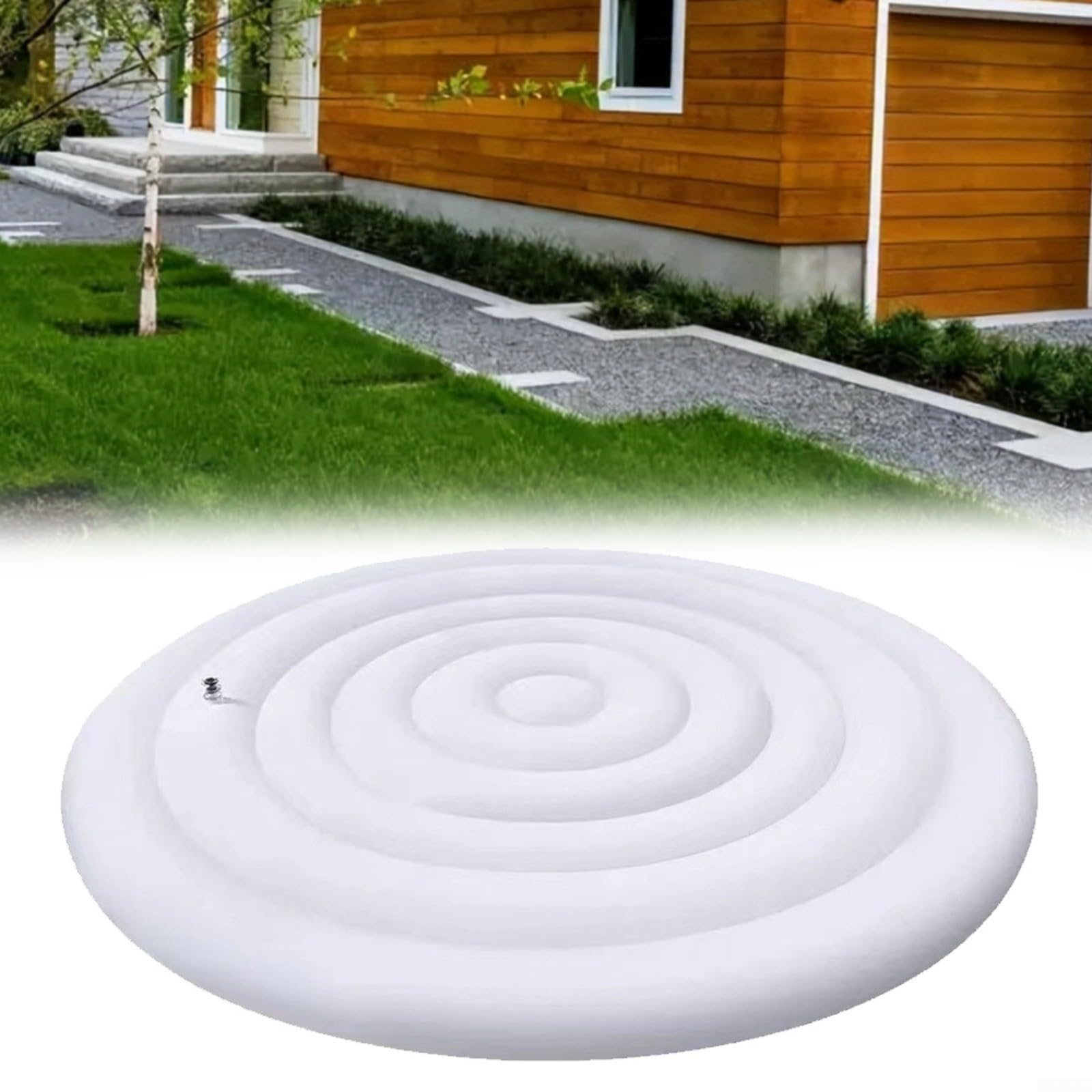 Couverture de spa gonflable, couverture isolante en PVC pour jacuzzi rond ou carré, protection contre les intempéries, résistante aux UV et à la poussière, jardin extérieur (ronde avec poignée