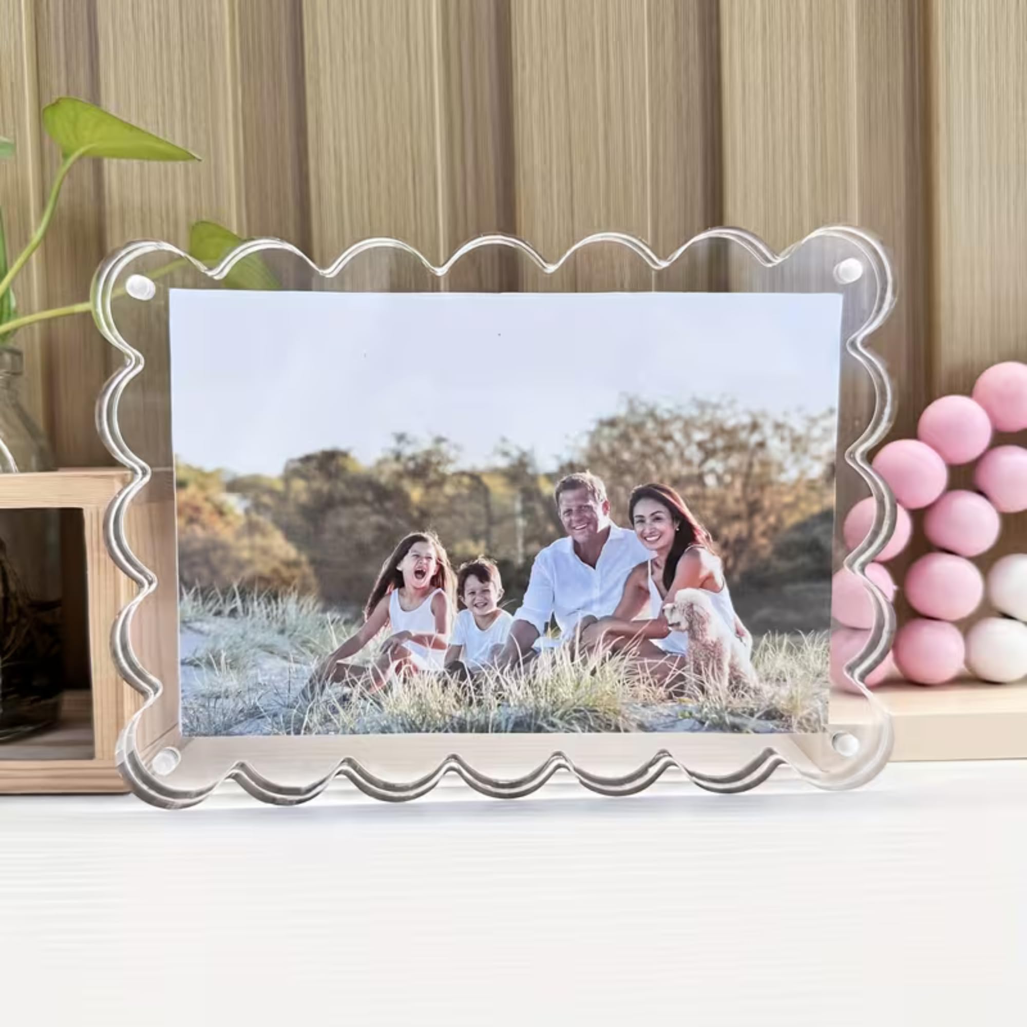 EXPLEASIA Acrylic Magnetic Photo Frame with Stand, 7.5x5.5 Inch Clear Desktop Picture Frame, Double Sided Frameless Display for Office & Home Decor, Fits 5x7 or 4x6 Photos (2)-image-39