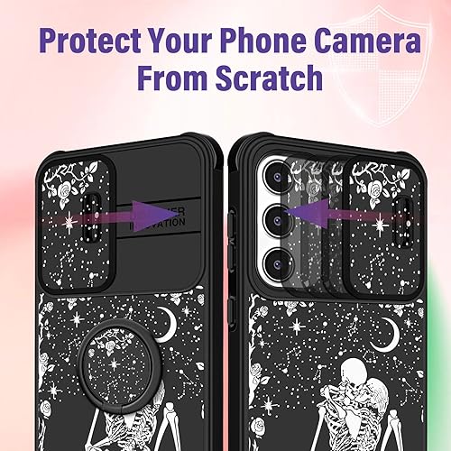 Miniatura 4 de Funda para Samsung Galaxy S23 Plus 2 en 1 para mujer, linda funda para niñas, divertida, divertida, estética, kawaii, diseño de esqueleto de