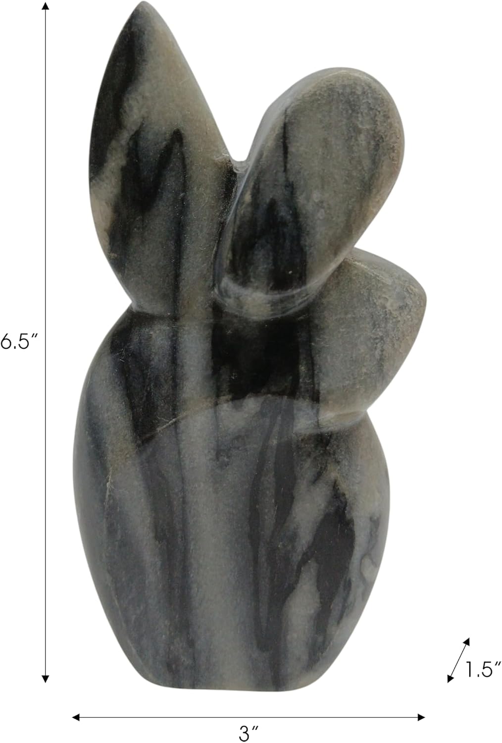 Modern Figurine Sculpture for Home Decor - Unique Accent for Room, Living Room, and Bathroom Decor - Contemporary Ornamental Statue Ideal for Office, Shelf, and Coffee Table Decor - 6", Gray & White
