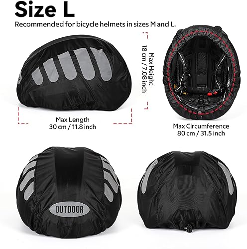 Miniatura 2 de Cubierta de lluvia para casco de bicicleta con tira reflectante, impermeable, resistente al viento, cubierta de casco de bicicleta de alta