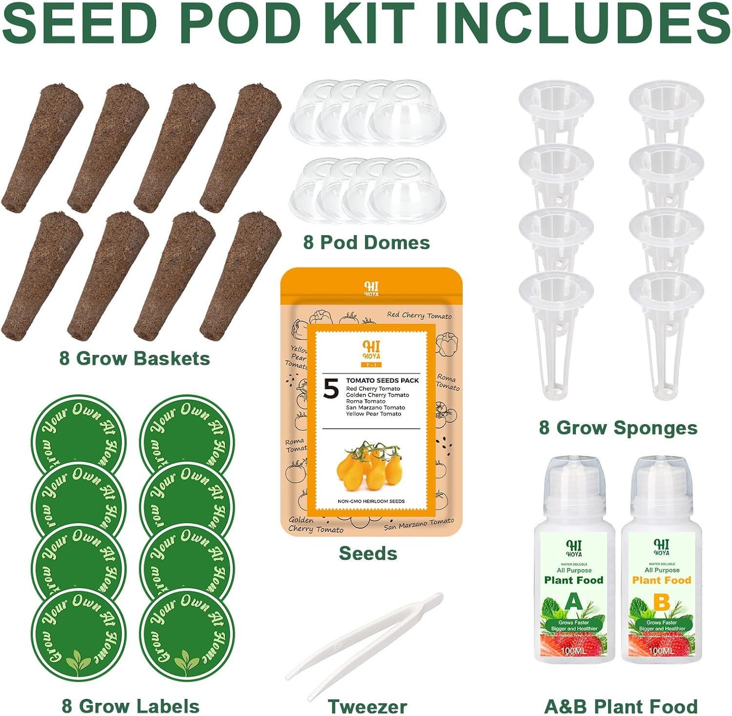 Flower Seed Pod Kit Mix of 6 Different Included Pansy, Cosmos, Zinnia, Marigold, Snapdragon, Cascading Petunia Flower Seed Starter Pod Kit for Hydroponics Growing System with Plant Food, 8-Pod - Image 3