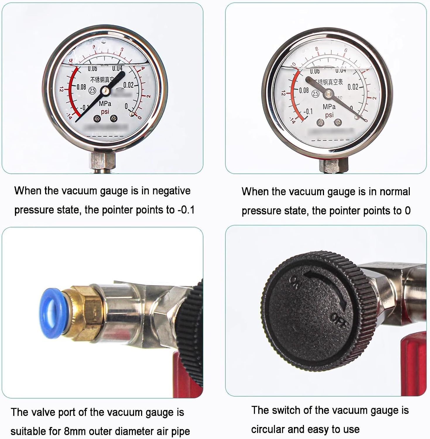 COYEUX Glass Vacuum Chamber, Laboratory Degassing Chamber, with Stainless Steel Vacuum Gauge, Resin Bubble Remover, for Silicone and Epoxies