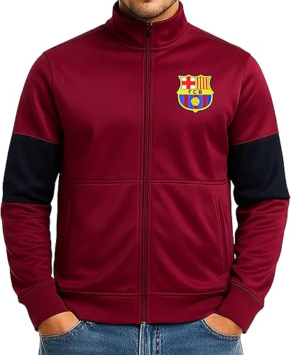 Miniatura 12 de Icon Sports Chaqueta deportiva de fútbol con licencia oficial del FC Barcelona, unisex para adultos