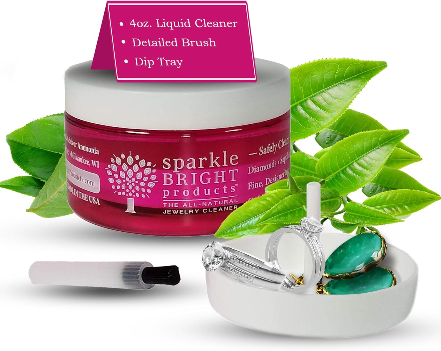 Sparkle Bright Products All-Natural Jewelry Cleaner...