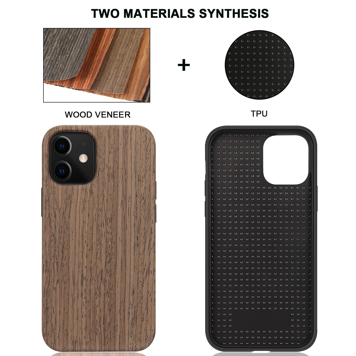 TENDLIN Cover Compatibile con iPhone 14 Custodia in Legno con