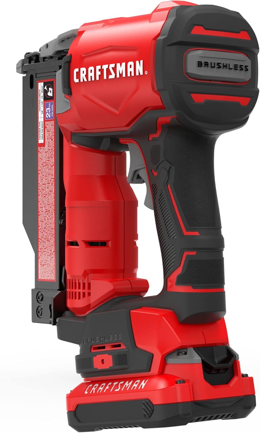 CRAFTSMAN V20 Pin Nailer Kit, 23 Gauge, Cordless, Battery and Charger Included (CMCN623C1)