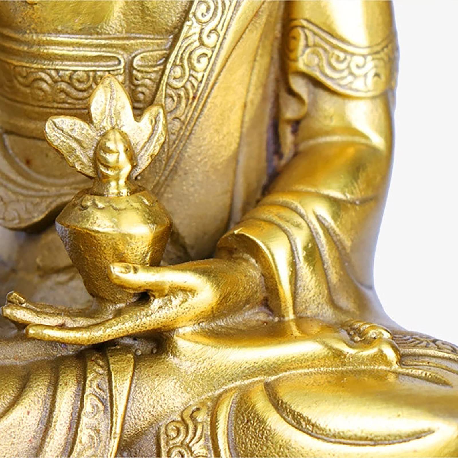 Estatua De Buda De Oro,Decoración Espiritual De La Sala De Estar,Estatua De Buda De La Medicina,Decoració,Yoga Zen Decoración,Decoración De La Meditación,Coleccionables Y Figuritas-Un 13.2x10x20cm(5x4