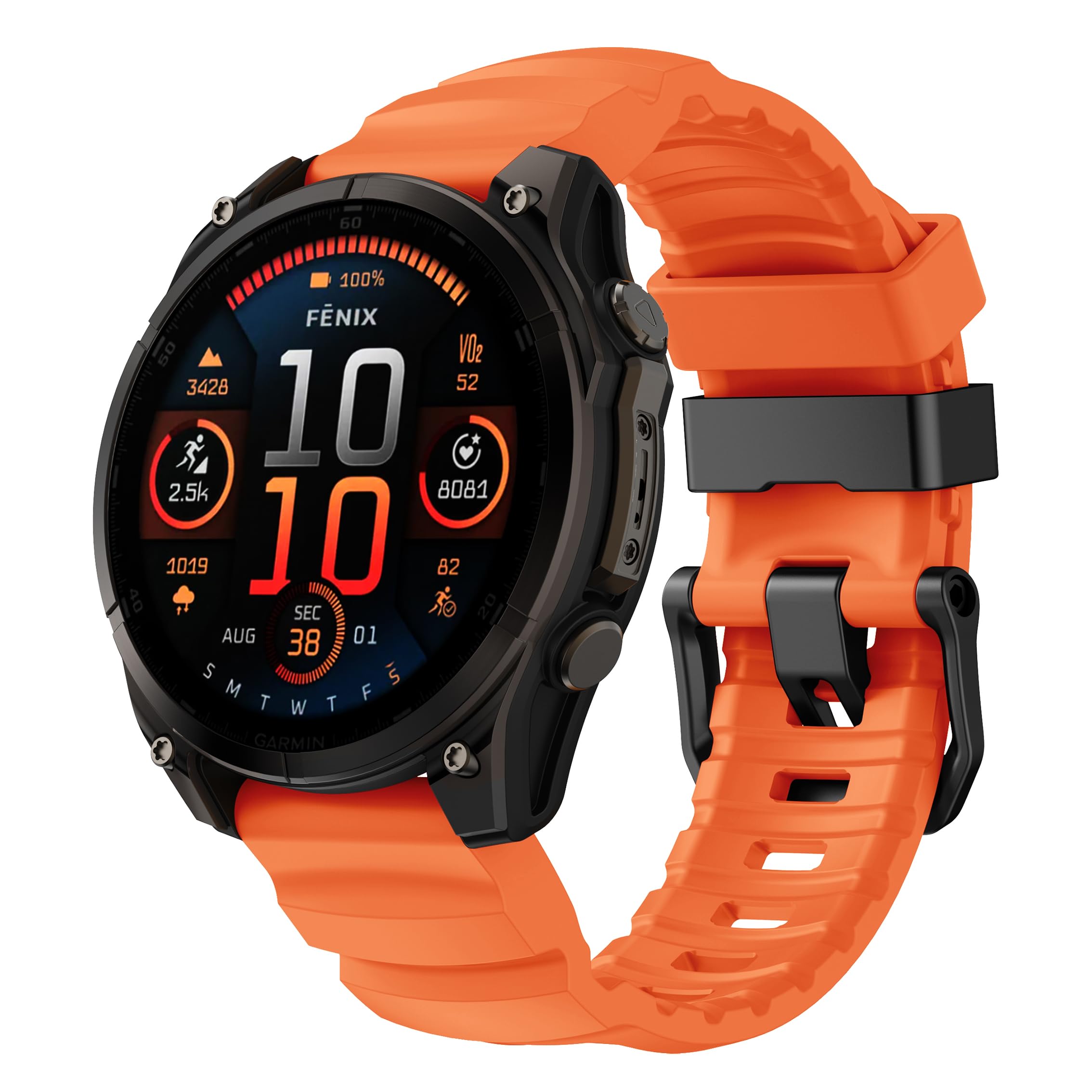 26mm Quick Fit Strap Compatible with Garmin Fenix 7X Pro/6X/7X/7X Pro/5X/Plus/ 3/HR/Fenix 8 51mm Bands, Trail Loop Silicone Sport Strap for Instinct 2X Solar/Epix Pro Gen 2 51mm (Orange)