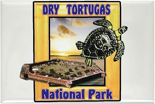 CafePress Imán rectangular del parque nacional de Tortugas seco, imán de refrigerador de 3 x 2 pulgadas