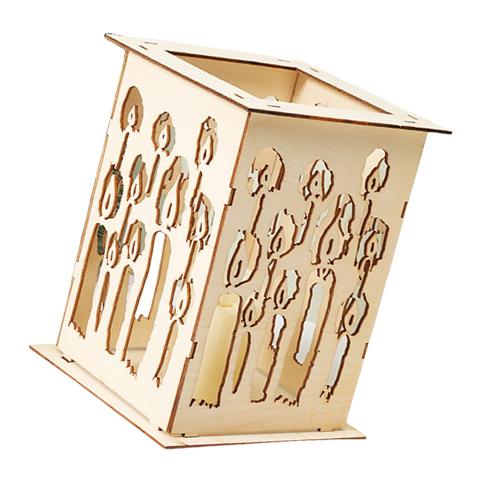 carotoe Unique Wood Stand with Delicate Hollow Out Pattern Candlestick Enhances Your Living Space Atmospheres Stand