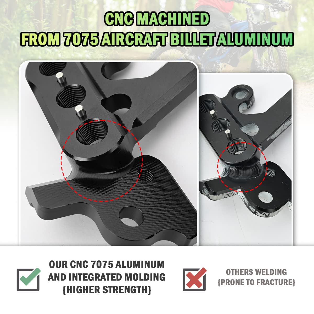 BILLFARO Motorcycle Foot Peg Bracket,7075 Aluminum Foot Rest Brackets Pedal Mount Rearset Foot