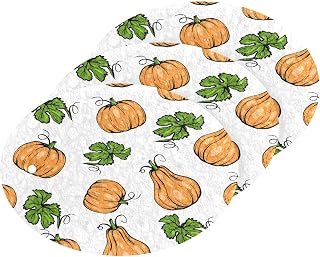 Scrub Sponge Pumpkin Leaves Kitchen Washing Dishes Cleaning Sponges Non Scratch Sponge for Dish Countertops Sinks Floors Showers Tile Sinks, 3 Pack