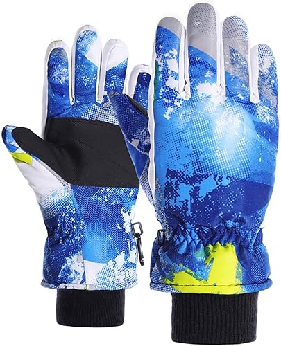 American Trends Guantes de invierno impermeables para niños, guantes de nieve cálidos para niños y niñas, guantes de esquí para niños y niñas,