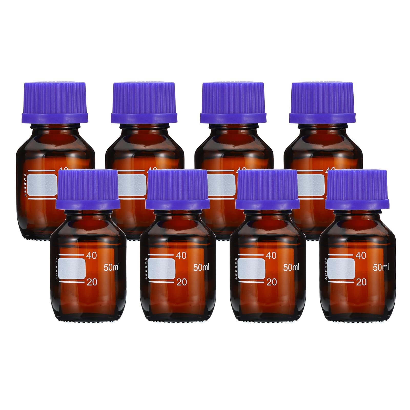 PATIKIL 8 Pacco Reagenti Media Conservazione Bottiglie 50ml per Laboratorio