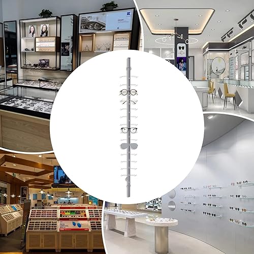 Miniatura 7 de Bastidores de exhibición de gafas marco montado en la pared, plateado