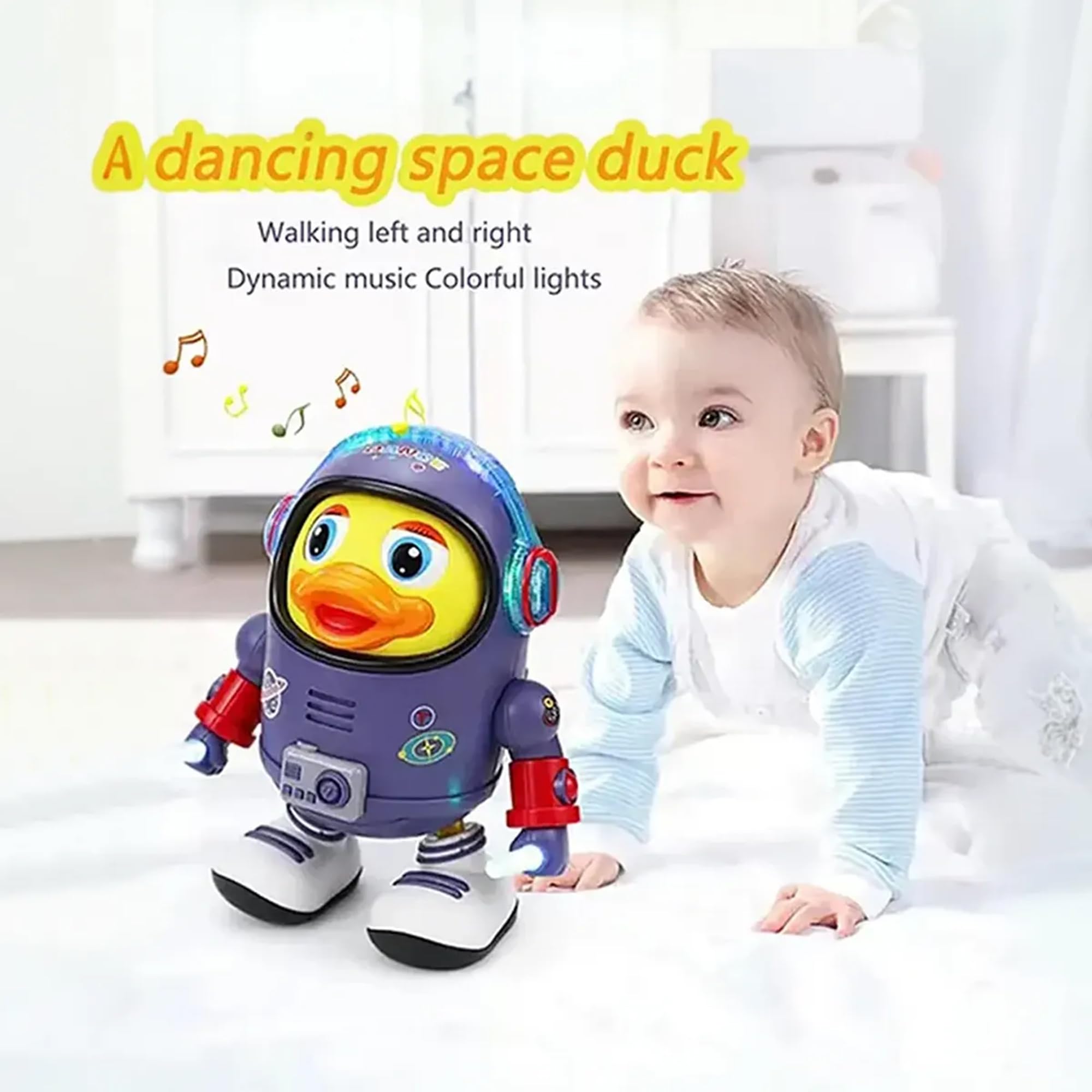 INCLUD Kids Blue Dancing Astronaut Space Duck Toy with Lights | Fun & Educational Toy for Kids Boys & Girls 2
