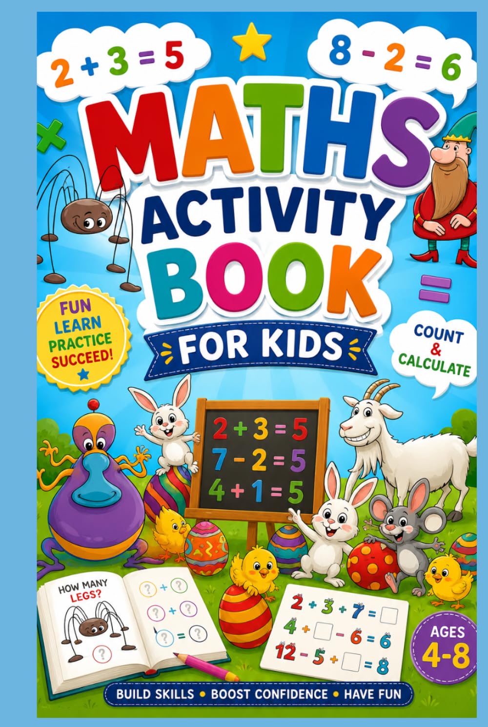 Maths Activity Book for Kids: Fun Counting, Addition, Subtraction, Puzzles & Learning Games for Ages 4-8: Interactive Math Exercises Early Learning Practice Workbook for Preschool & Kindergarten Kids