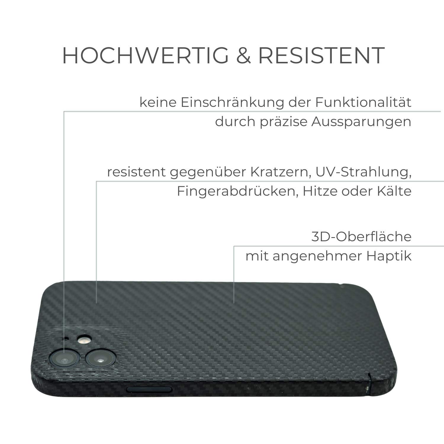 Coque REUTERSON En Vrai Carbone Pour IPhone 13 – Ultra Légère (11g) Et Hyper Fine (0,4mm) !