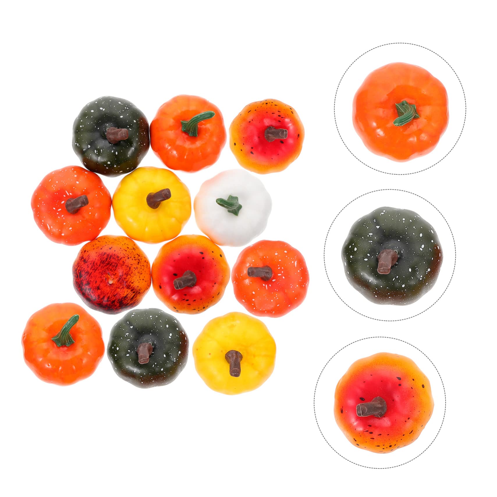 4 Sätze Künstlicher Kürbis Halloween Kürbismodelle Gefälschte Kürbisse Kürbisornamente Simulation Halloween Ornamente Kunst Fotografiebedarf Foto 12 Stück * 4
