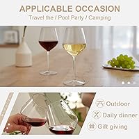 Vista 8 de MICHLEY Copas de vino flotantes para piscina, irrompibles, de plástico Tritan con tallo junto a la piscina, tazas flotantes de 18.5 onzas, aptas