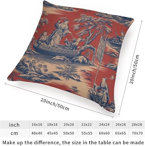 Miniatura 2 de ArogGeld Chinoiserie - Fundas de cojín de estilo chino chino rojo de dinastía real, estilo oriental tradicional chino, decoración de casa de campo