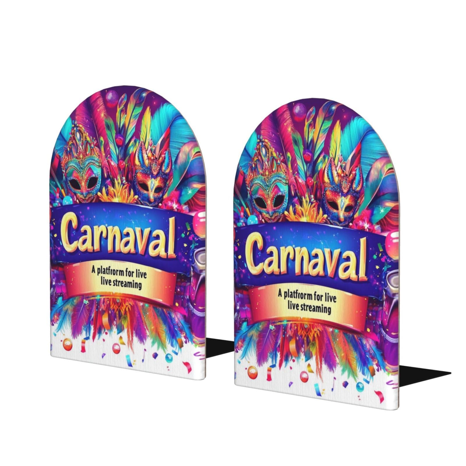 Serre-livres ornés de masques festifs, cadeau de décoration idéal