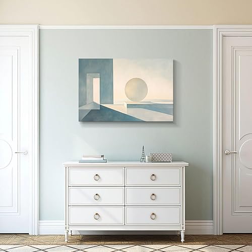 Miniatura 389 de Lienzo artístico para pared, pinturas de arte abstracto, fantasía azul, grafiti colorido sobre fondo blanco; decoración artística moderna para sala