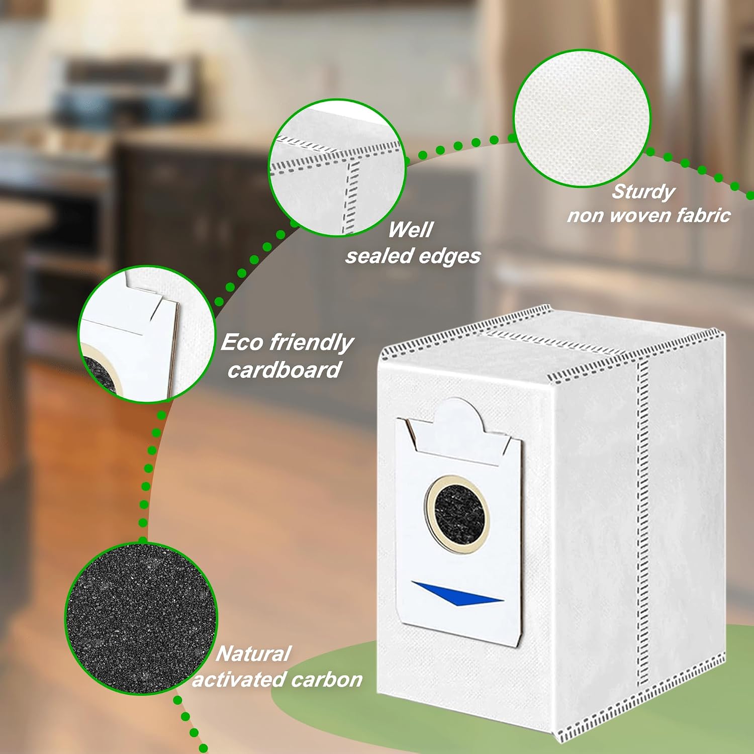Dust Bags Compatible with for ECOVACS DEEBOT X2 Omni/X2/X2 PRO/DEX86 Robot Vacuum Cleaner Replacement Vacuum Bags (White, 12Pack)