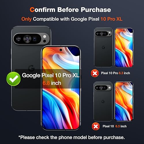 Miniatura 2 de LK Paquete de 2 protectores de pantalla para Google Pixel 10 Pro XL + Paquete de 2 protectores de lente de cámara, ajuste para recortes de lente y