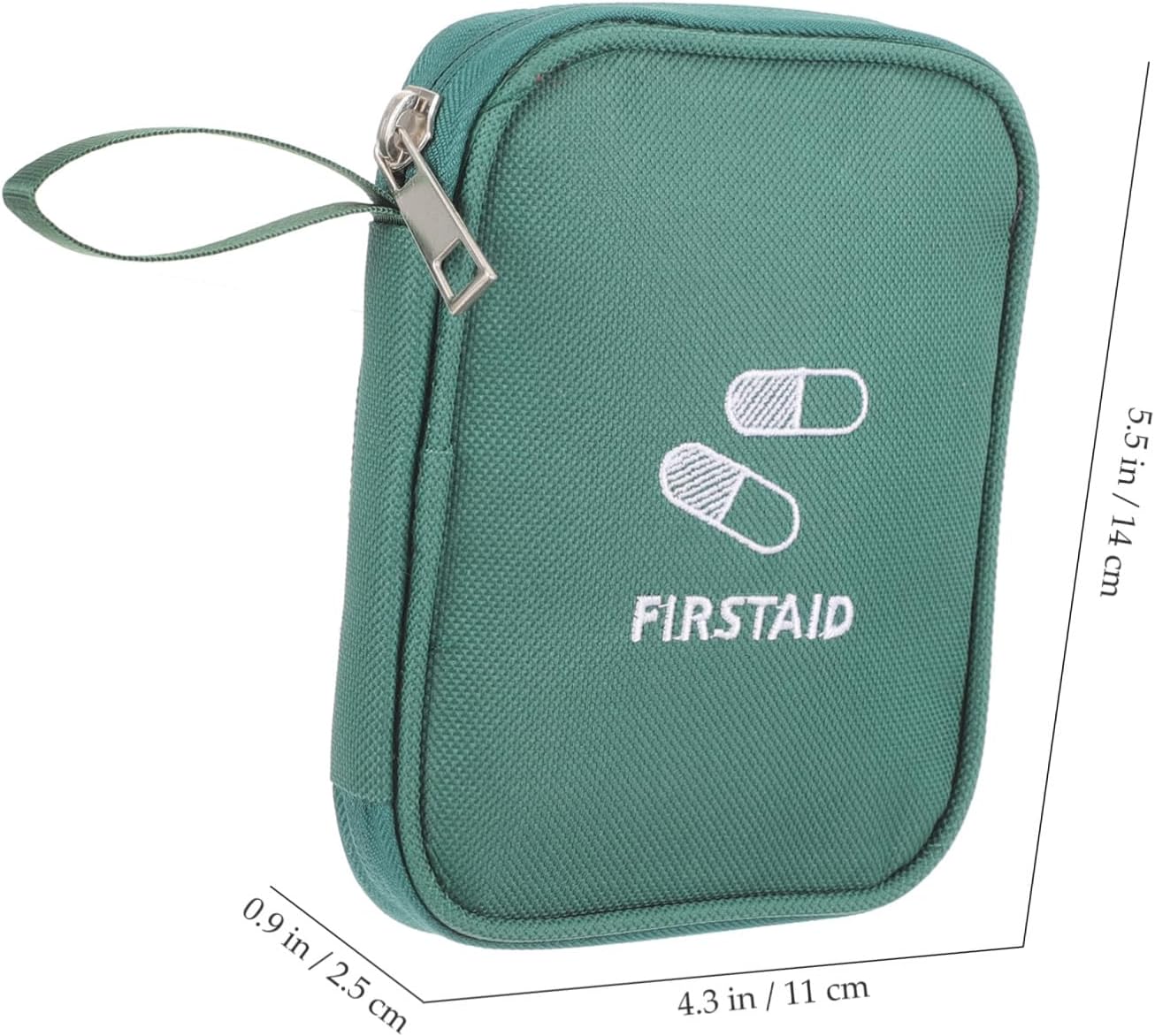 Portable Compact First Aid Kit Small Green Oxford Cloth Travel Medicine Organizer Bag for Household and Outdoor Emergency Use