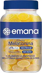 Emana Desplug Gummy de Melatonina Zero Açúcar Sabor Maracujá 60 Gomas