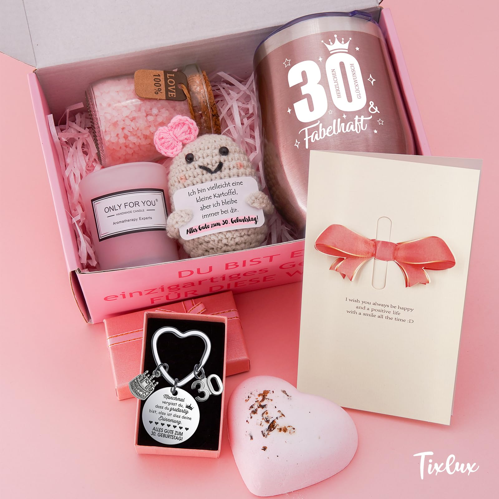Make-up-Tasche Zum 30. Geburtstag – Mit Spruch „30 Years Of Perfection“, Beige, Ca. 23 X 18 Cm, Wasserdicht
