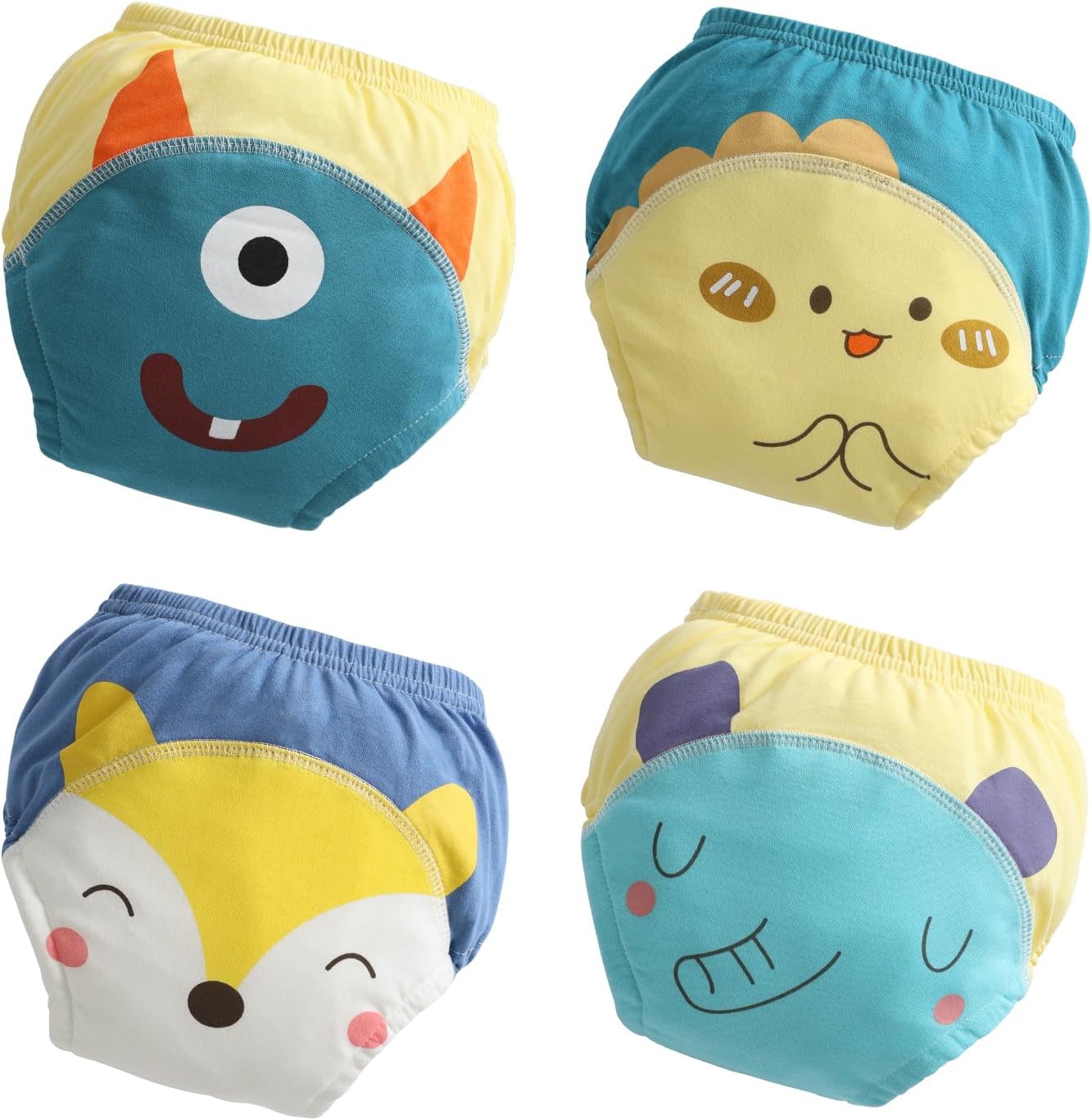 Potty Training Underwear Absorbent Toddler Training Pants for Boys and Girls, Girl Training Underwear, 100% Cotton Reusable Pee Pants 3T-4T