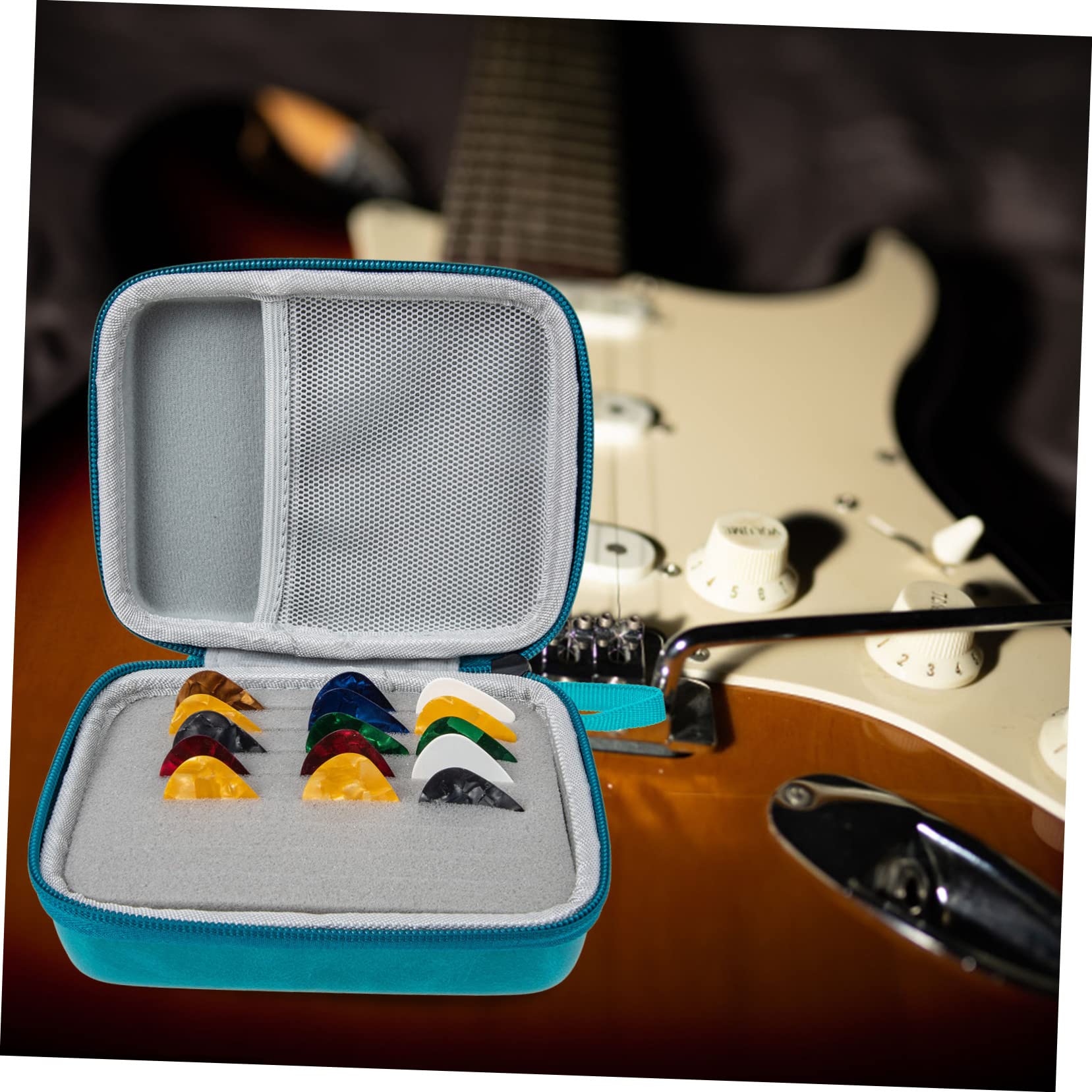 HEMOTON 3sätze Gitarren-plektren Mit Aufbewahrungstasche Praktische Gitarrenzubehör Verschiedenen Farben Ergonomisches Design Für Optimalen Für Anfänger Und Fortgeschrittene