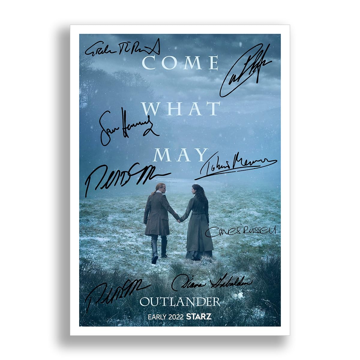 Mounted Gifts A4 Poster Only Outlander Series 6 Cast Signed Autograph A4 Poster Photo Print Tv Show Season Framed Boxset Memorabilia Gift Sam Heughan (A4 Poster Only)
