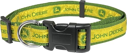John Deere - Collar para mascotas. Collar de perro con licencia, collar mediano para perros y gatos. Un collar brillante y colorido para gatos y