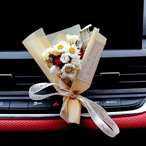 Miniatura 8 de Pequeño ramo de aire ambientador de coche Clips de ventilación Mini ramo de flores secas aire acondicionado salida perfume clip decoración coche
