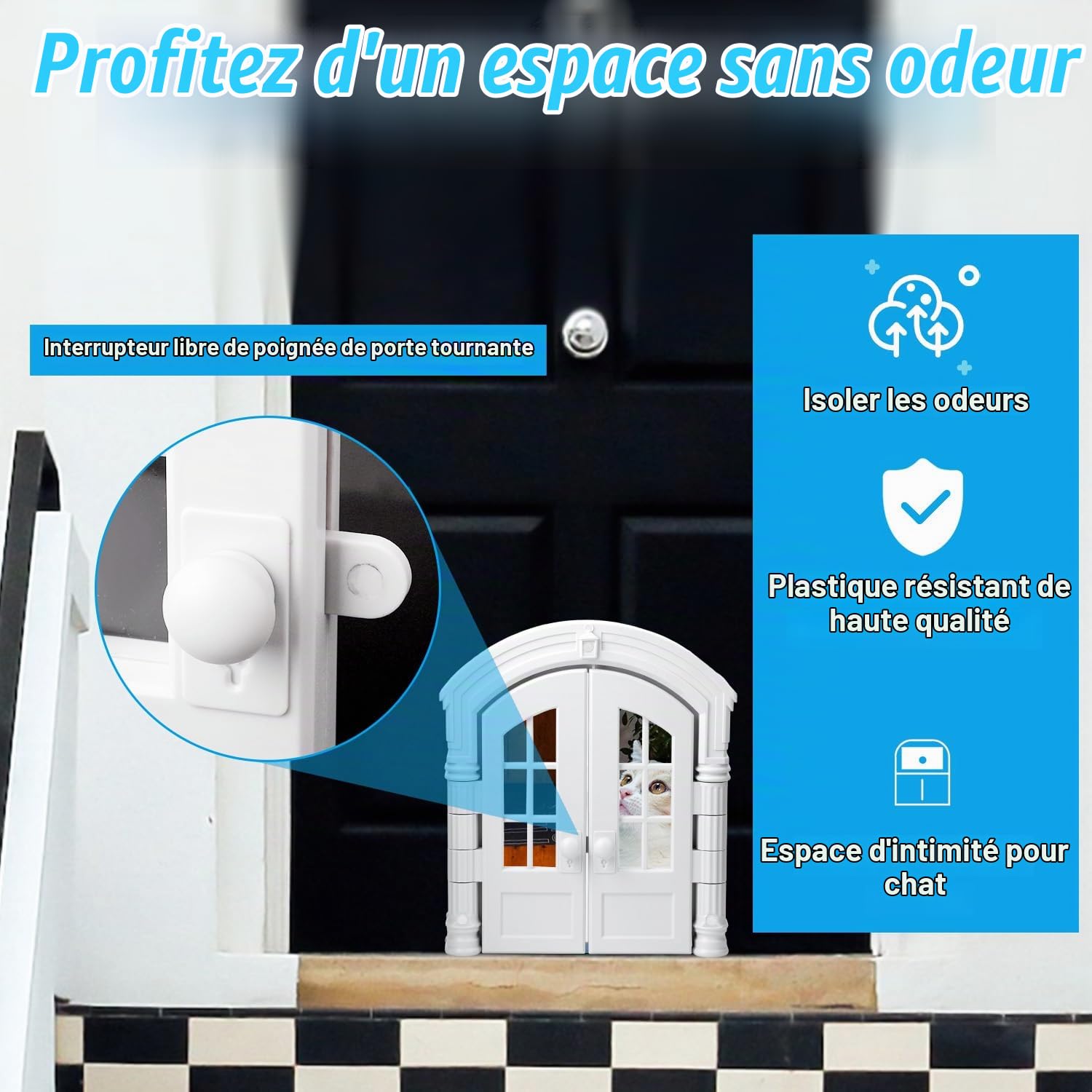 BOXOB Cat Flap Door, porte pour coin de porte intérieure et fenêtre murale extérieure