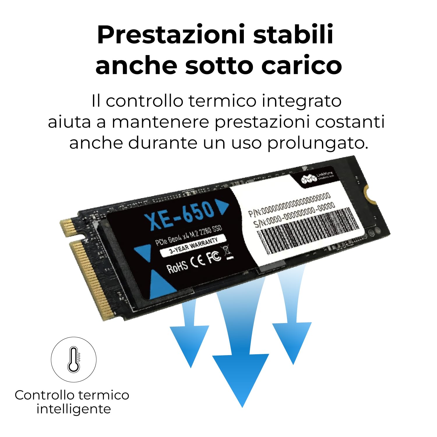 Amazon | LinkMore XE-650 PCIe 4.0 NVMe SSD 1TB M.2 2280 内蔵型