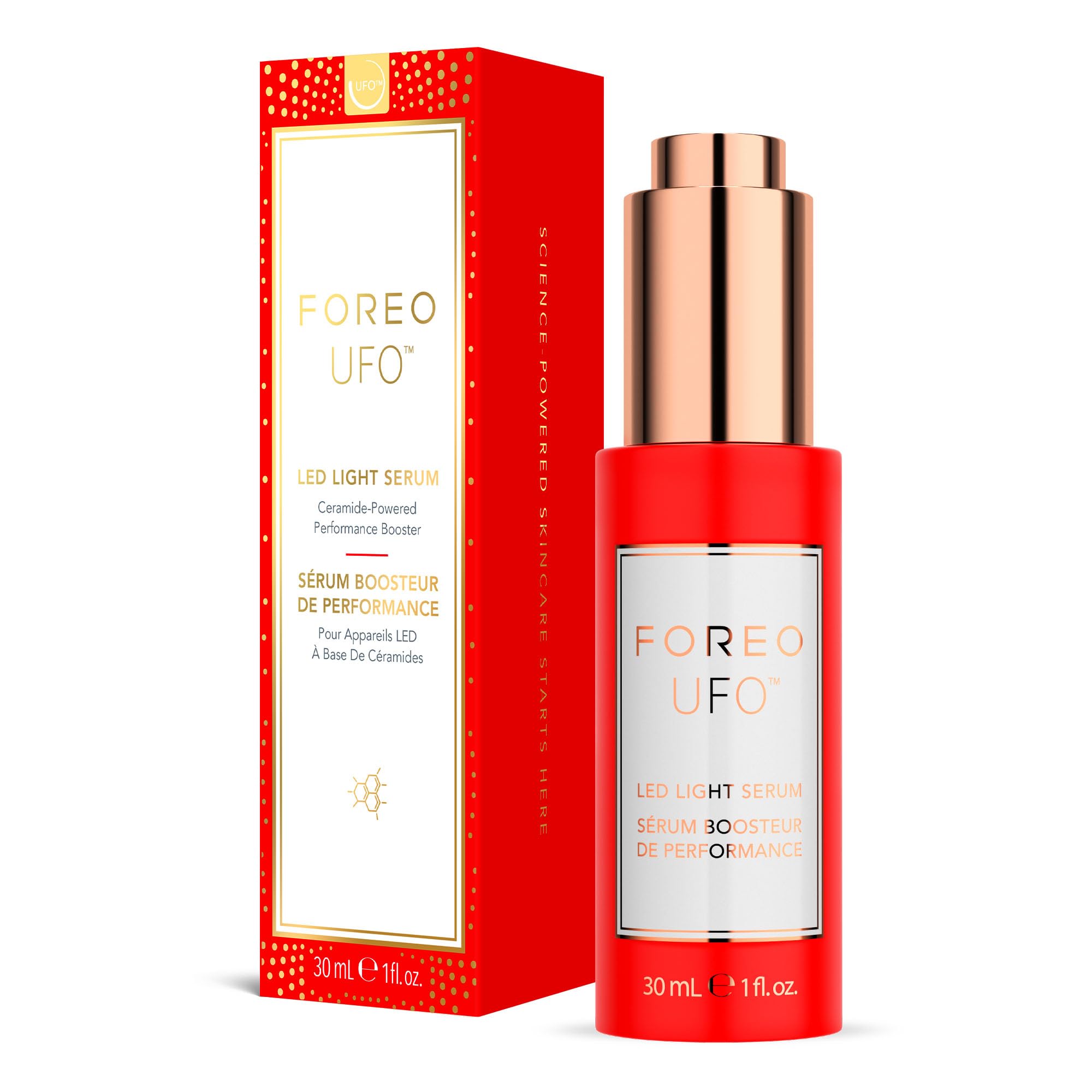 UFO Sérum Lumière LED – Sérum Visage Aux Céramides Pour Appareils LED | Sérum Visage, Acide Hyaluronique, Sérum Aux Céramides, Squalane, Centella Asiatica, Sérum LED, Tous Types De Peau, Vegan