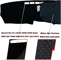 Vista 2 de Funda para salpicadero interior compatible con Lexus IS250 IS350 Sedan 2006-2013, protector de alfombra (borde negro)