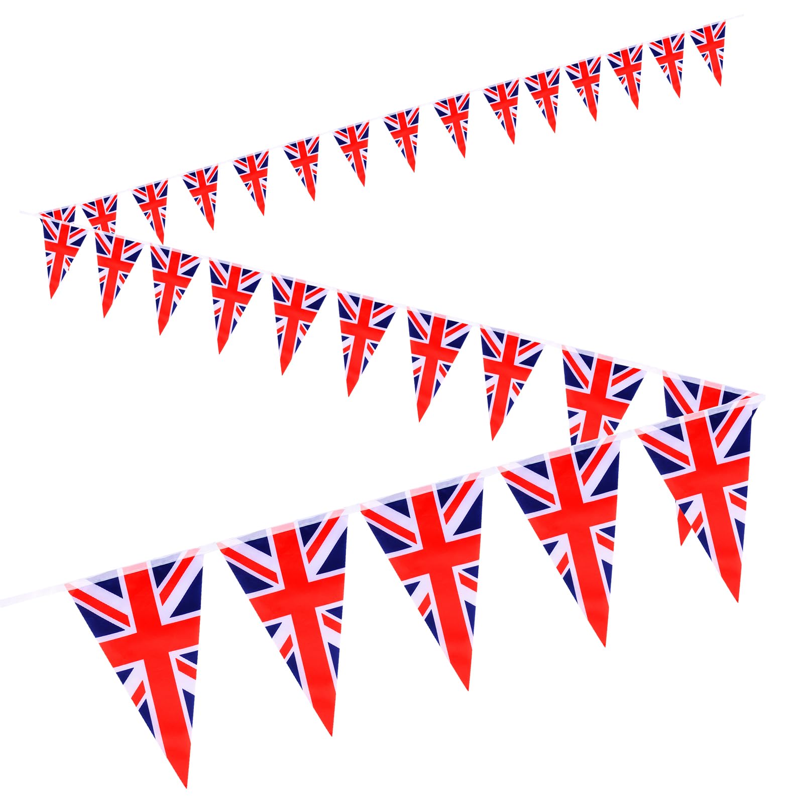 Lotnery 12M/39ft Long British Flag Bunting with 30 Double-Sided Union Jack Triangle Flags for Sports Street Celebrations and Events Decorations