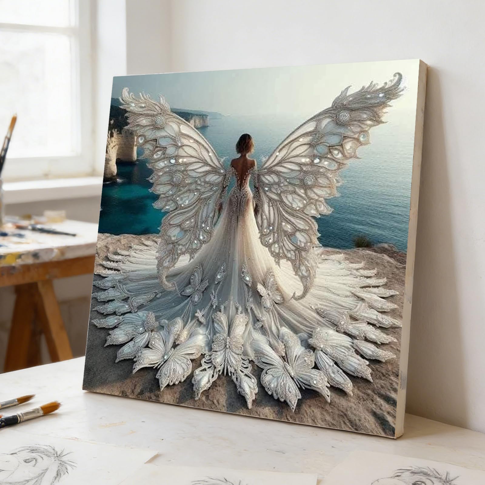 Butterfly Figur Paint by Numbers Erwachsene 40 x 40 cm, rahmenlos