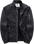 WenVen Veste de Bomber Casual pour hommes léger en coton Vestes militaires de vol brise-vent